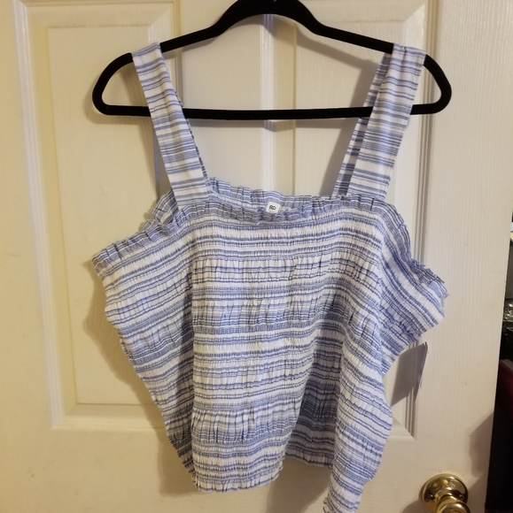 STRIPE Smocked ,Tank Top, NWT Plus size - Picture 1 of 8